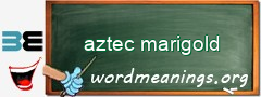 WordMeaning blackboard for aztec marigold